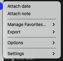 Menu alternative: select a contact, then choose Attach date.